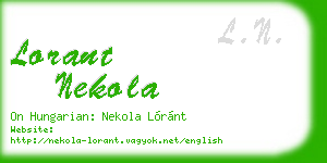 lorant nekola business card