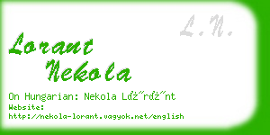 lorant nekola business card